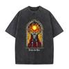 Game Dark Souls Church of The Sun Washed Vintage Tshirt Praise The Sun T Shirts Men Women Retro Gothic Rock Tee Streetwear