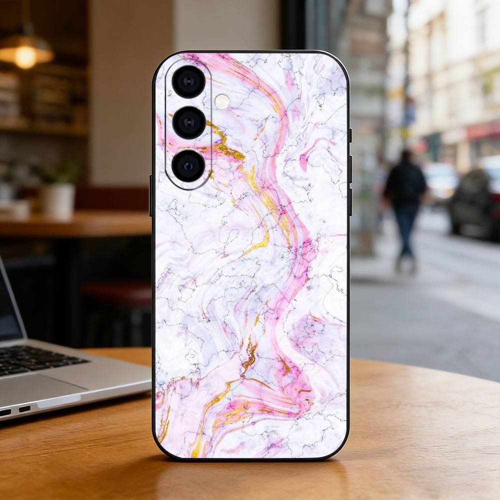 Marble Pattern Phone Case For Samsung Galaxy A73,A72,A71,A70,A53,A52,A51,Soft Silicone Black Cover