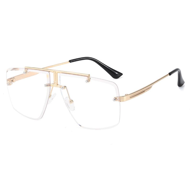 

Квадратные Безободковые Очки с Отделкой Персонализированные Очки Известного Бренда Очки с Крупной Оправой