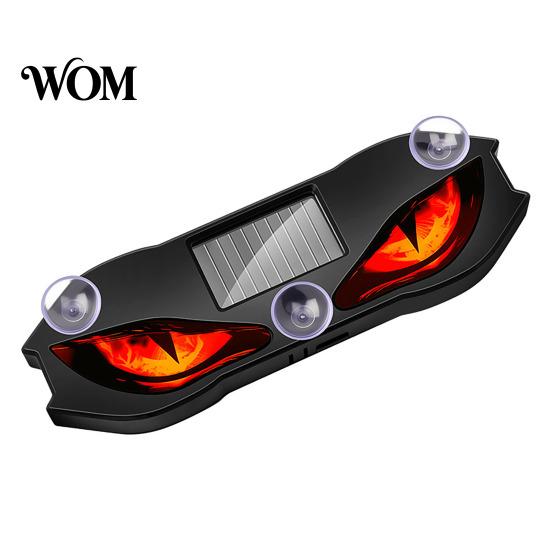 Vibration Sensor Car Light Solar Devil Eyes for Windshield, Window Warning Sign with Three Smart Modes, Custom Exterior Decoration LED Digital Panel,