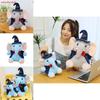Plush Elephant Toy For Kids Soft Cartoon Sleeper Pillow With Wizard Hat And Bow Decor