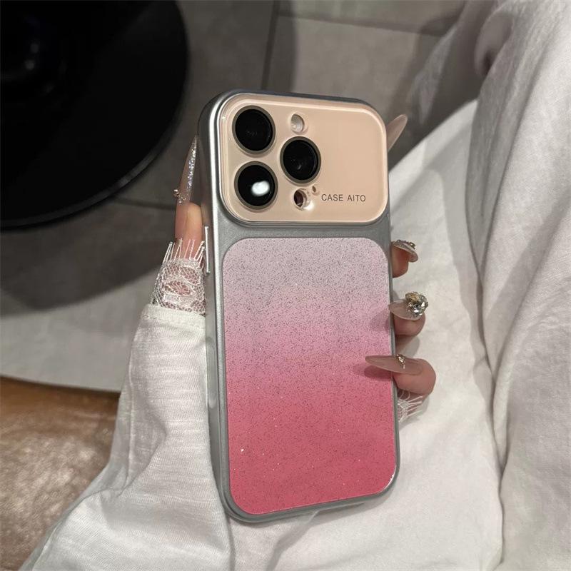 iPhone 17 Pro Case with Large Window, Compatible with Apple 16 Pro, Glitter Design, Includes 15 Pro Lens Film, Fits 14 Pro Model