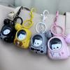 Glowing Starry Sky Animal Action Figurine Astronaut Backpack Keychain With Light Bell Cute Animation Charm Bag Pendant Holiday Present