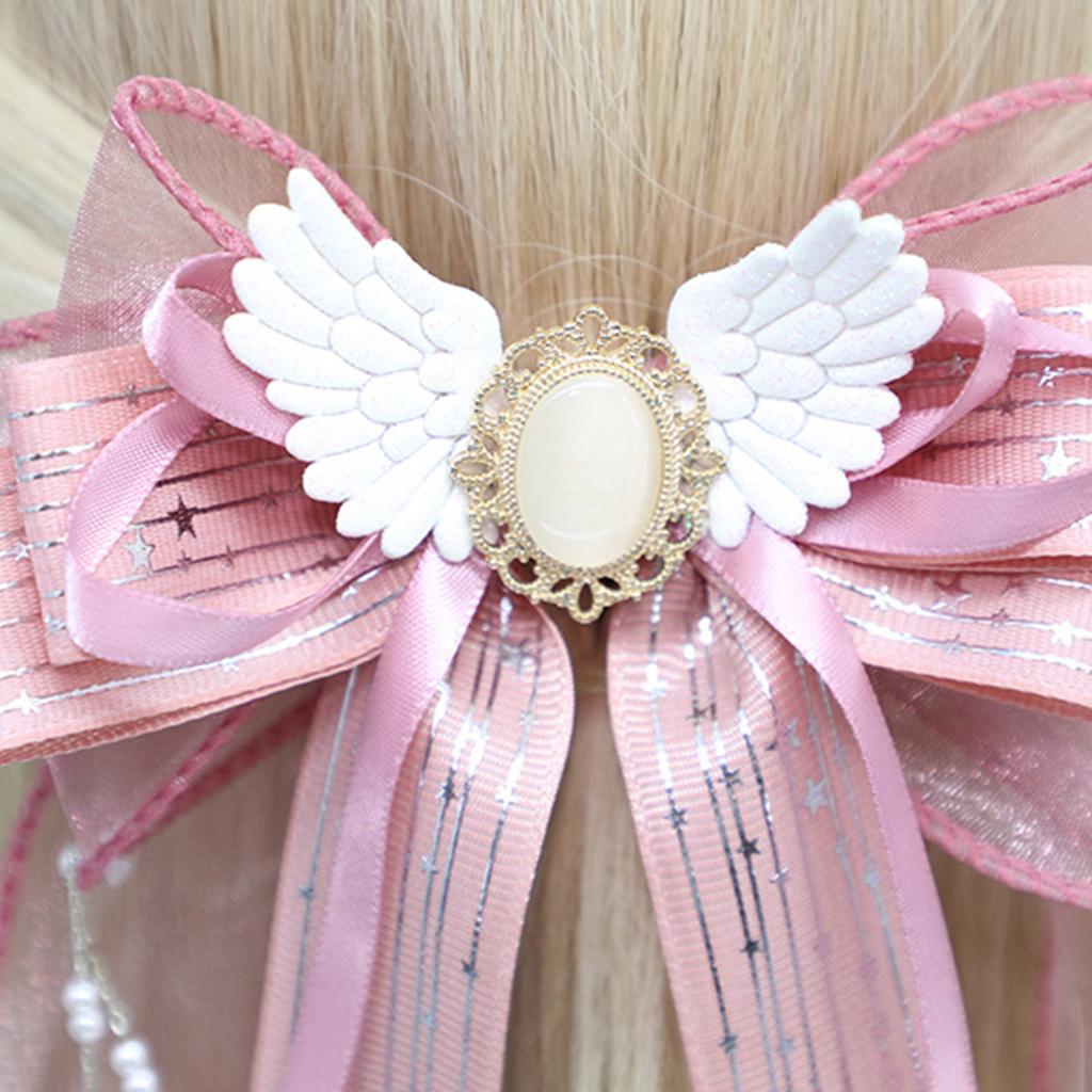 Mesh Ribbon Hair Bows Bowknot Wing Hair Clip for Women Teens Braid Holder Nonslip Barrettes Lady Hairstyle Accessories