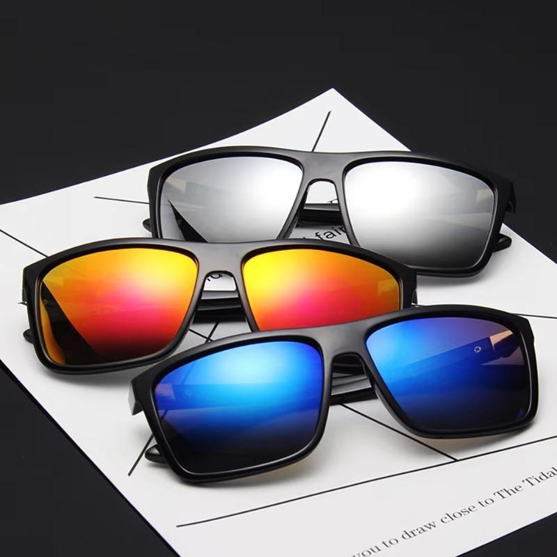 Fashion Square Non Polarized Sunglasses Men Vintage Plastic Male Sun Glasses Women Stylish Black Outdoor Sports Shades