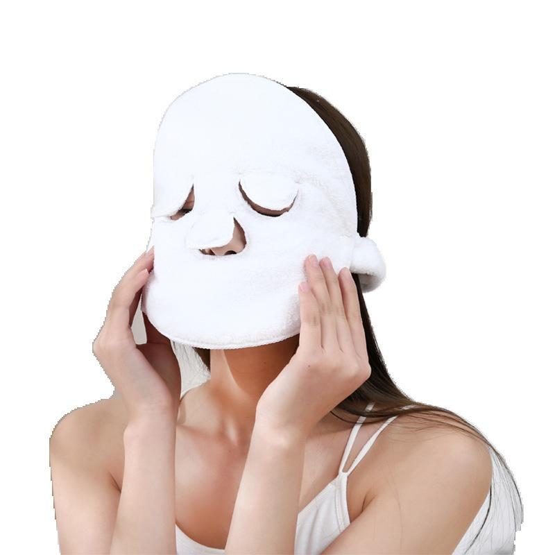 Cold & Hot Dual Use Steam Face Towel Hanging Ear Design Anti-Bacterial Soft Material for Daily Skincare Pore Minimizing