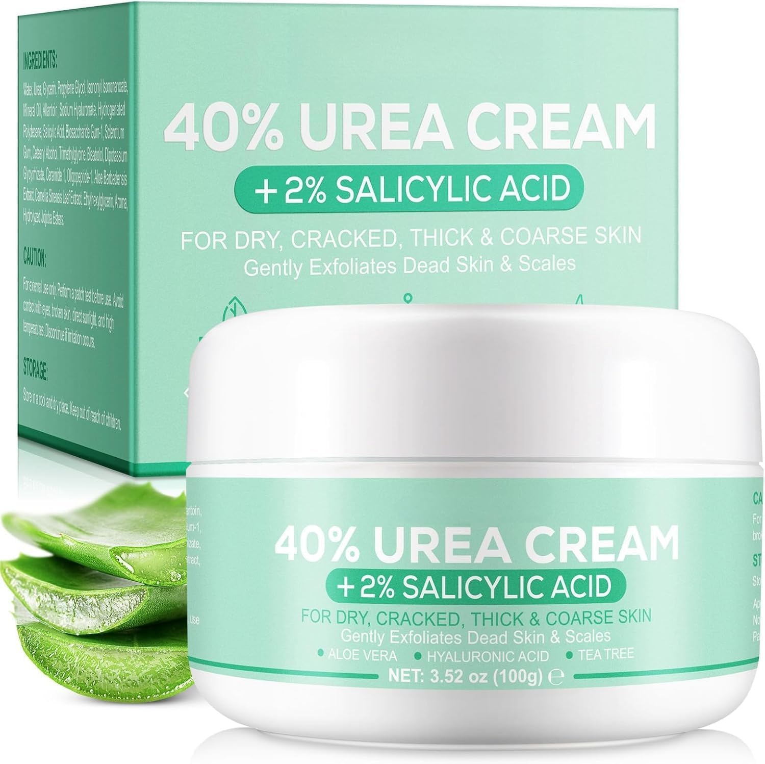 Urea hand and foot corn exfoliating urea cream for cracked and 100g cream, hydration, 40% dry, feet, heels, knees, elbows, hands, (1 jar)