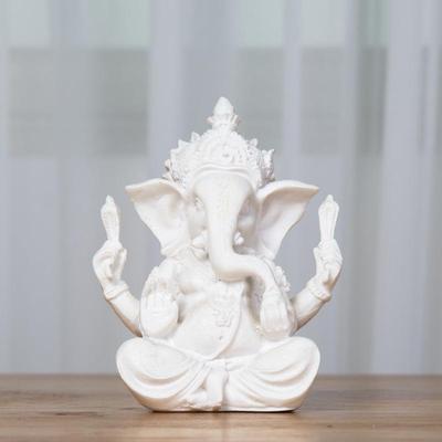 Statue d'éléphant de bouddha Ganesha en grès, Sculpture d'éléphant faite à la main, accessoires de décoration pour la maison