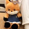 50cm Cute Running Fox Plush Toy Dressing Up and Changing Outfits Husky Cowboy Wolf Animal Doll As a Festival and Birthday Gift