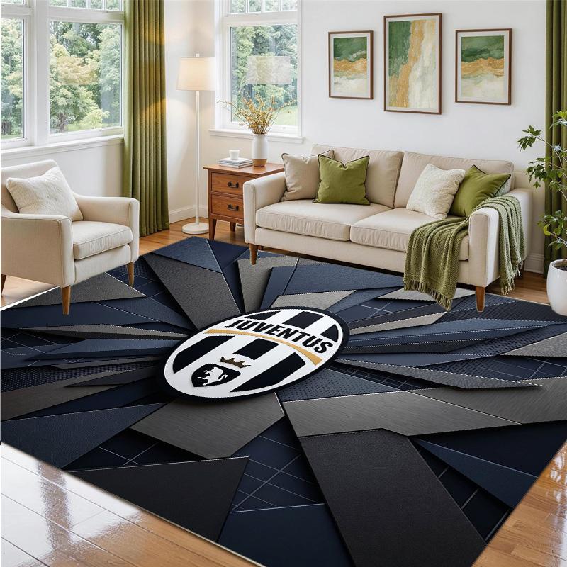 Juventus FC Design Kristall-Samt-Teppich Weiche Dekorationsmatte für Schlafzimmer-Eingang