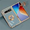 Shockproof Plating Ring Holder Phone Case for Google Pixel Fold Protective Stand Back Shell Luxury Full Protection Cover
