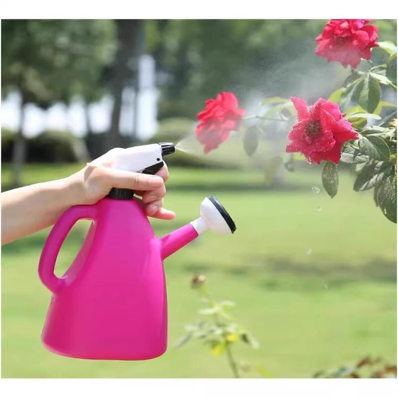 Multifunctional 2-in-1 Plastic Watering Spray Can Adjustable Pressure Portable Tool for Outdoor Garden Planting