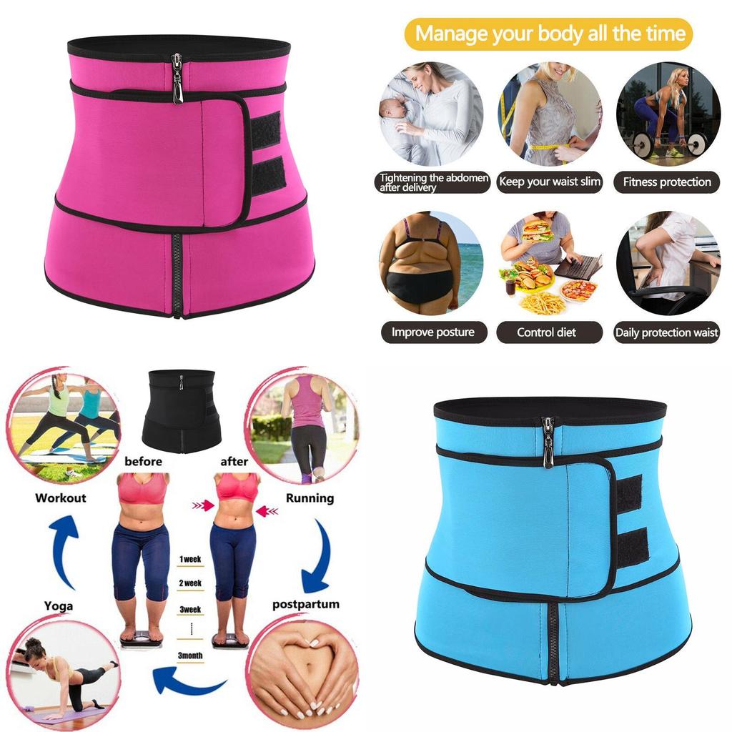 Luxuriöser Damen Taillentrainer Neopren Gürtel mit Sauna Schweiß Body Shaper zur Bauchkontrolle und Rückenstützung