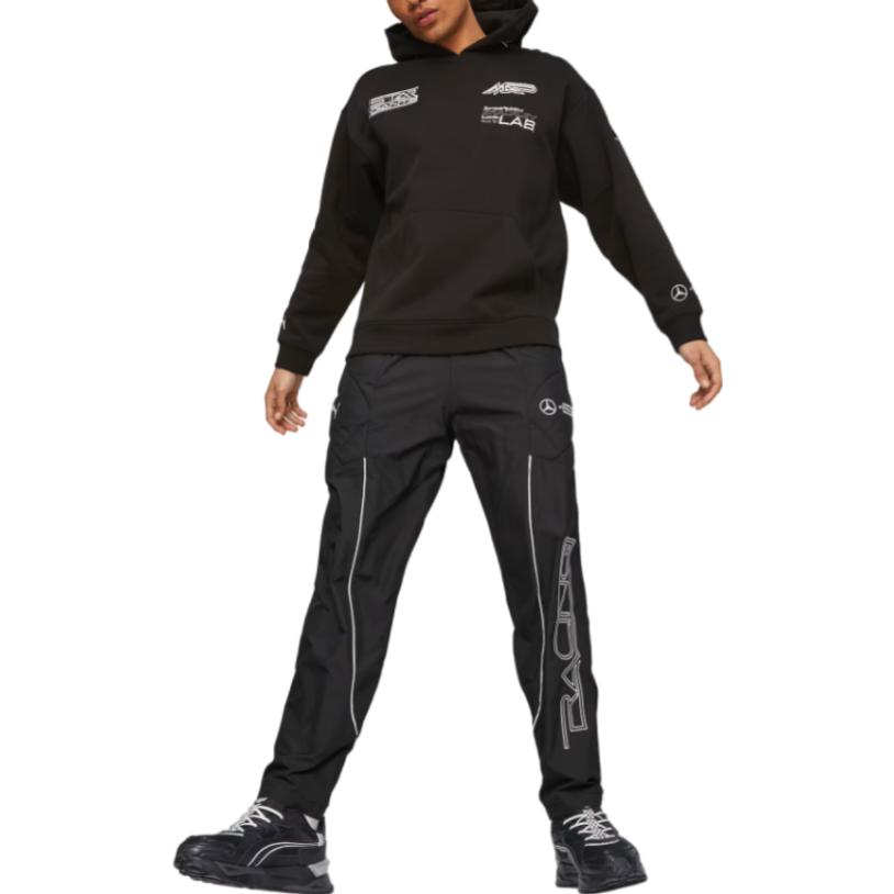 Puma Garage Crew Hooded Sweatshirt With Letter Print Men Sweatshirts Black 621137-01