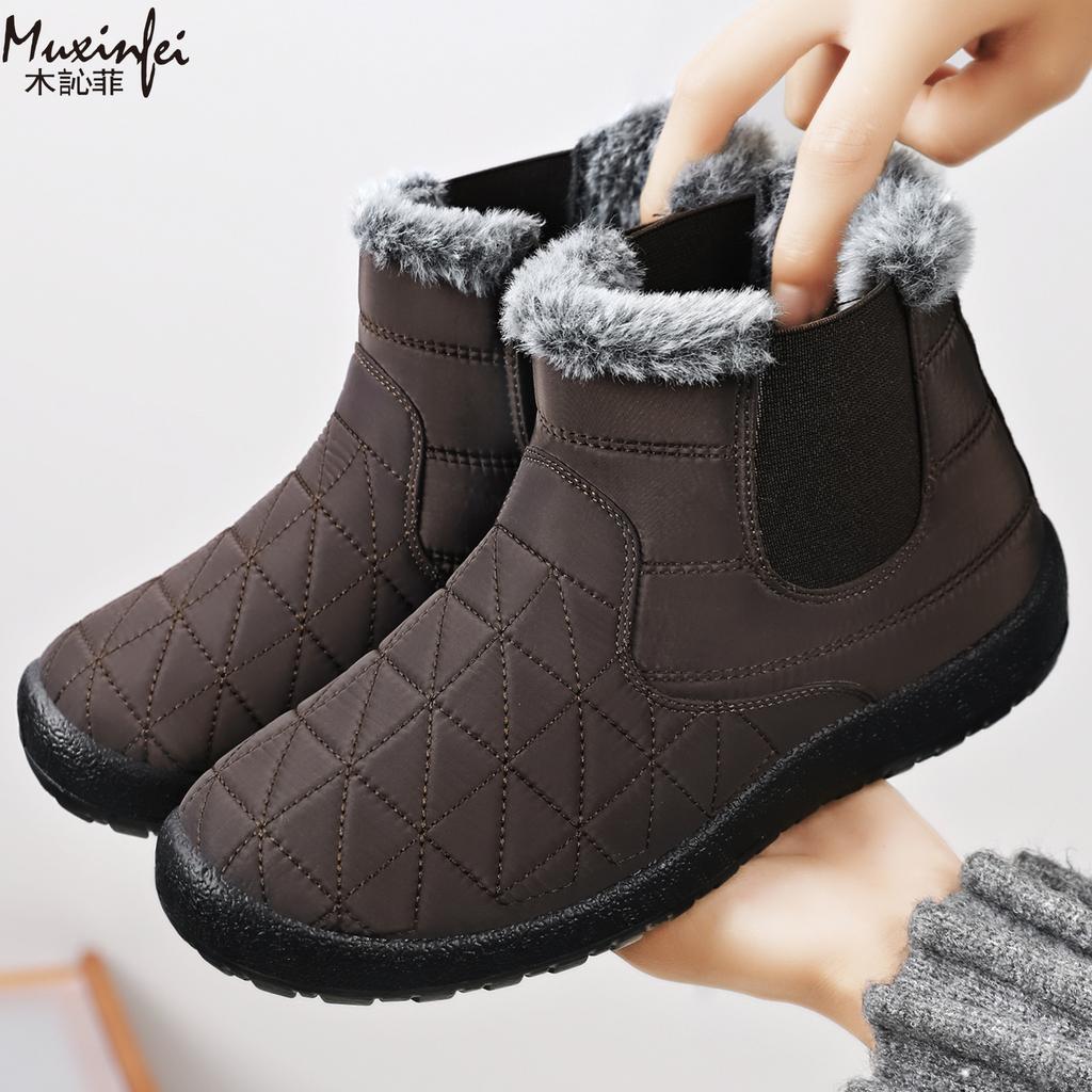 Fashion 2025 Women's Winter Cotton Boots New Soft Soled Anti Slip Snow Boots Short Boots with Thick Velvet Cotton Shoes