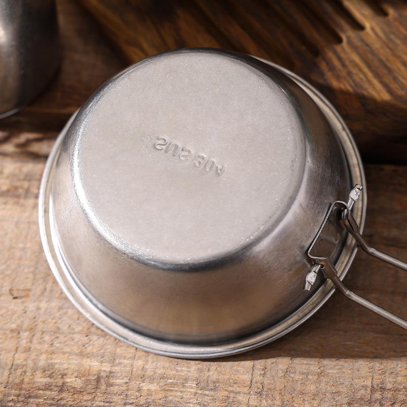 Retro Camping Foldable Cup & Bowl - Outdoor Picnic Tableware with Custom Logo