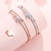 2022 Korean Double Layer Cherry Blossom Sparkling Diamond Bracelet - Light Luxury Gift for Women