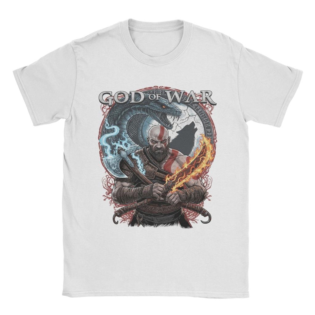 Unisexs TShirts The God of War Kratos Casual Cotton Tees Short Sleeve T Shirt Round Collar Clothes Plus Size