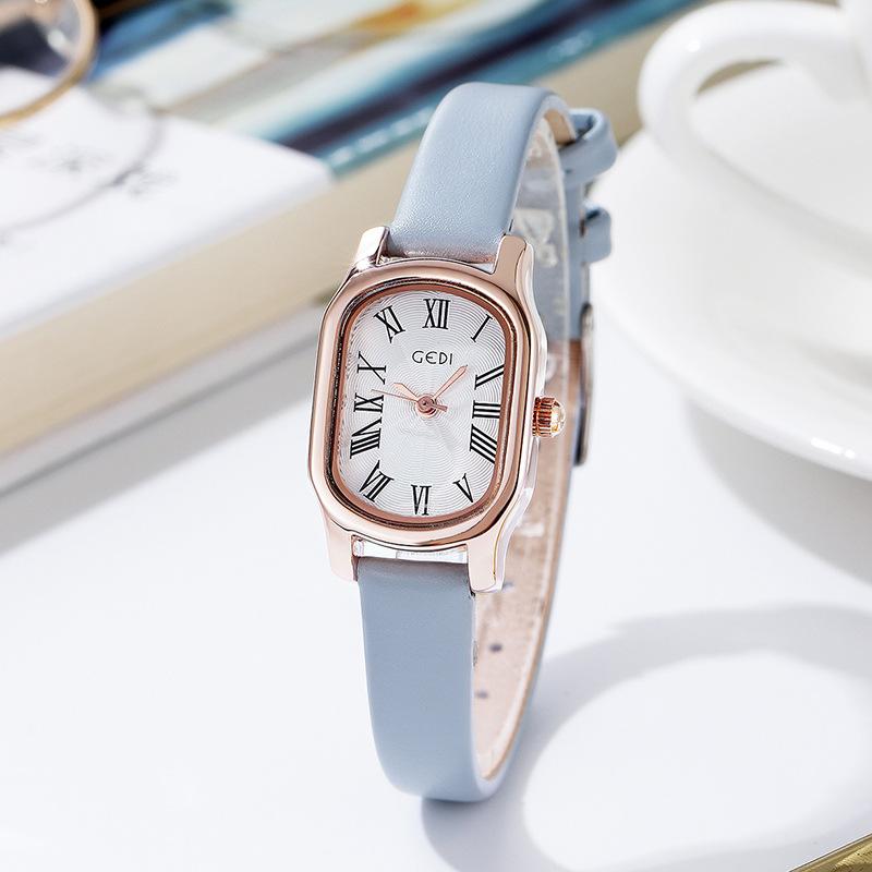 Vintage Niche Premium Sense Oval Belt Student Watch Vintage Simple Women'S Quartz Watch