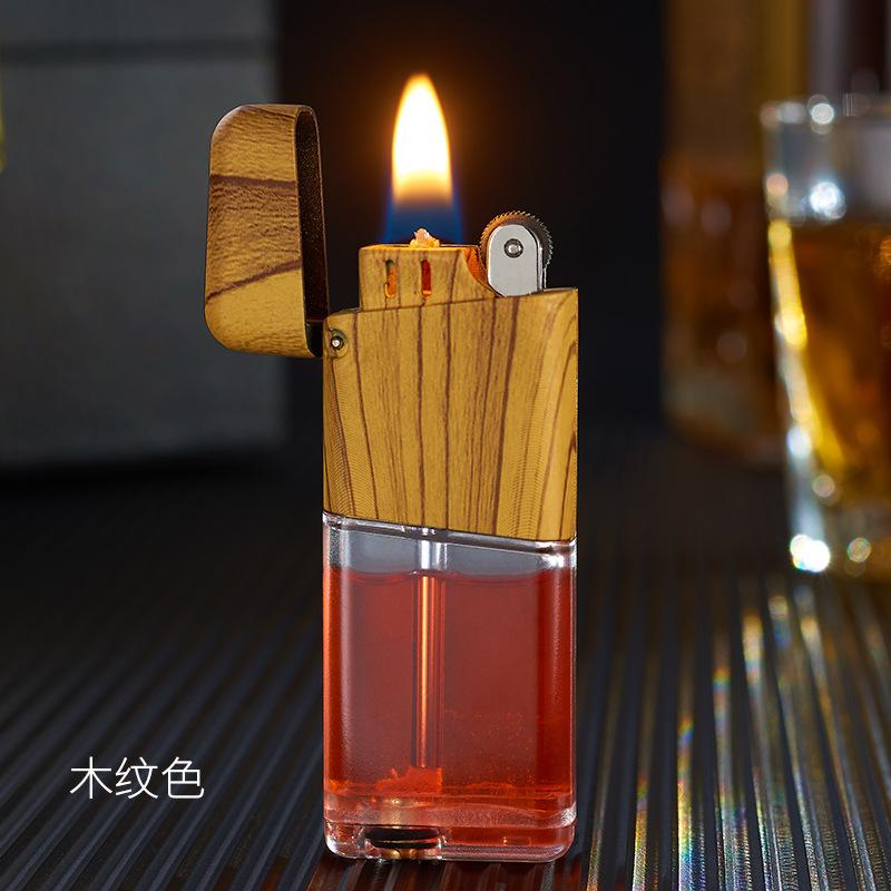 Retro Classic Transparent Gas Warehouse Lighter Grinding Wheel Open Flame Trendy Men's Gift Cigarette Accessories
