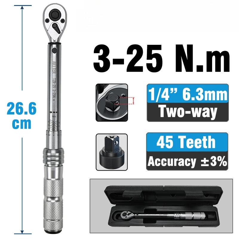 0.5-350N.m Accuracy 3% Portable Car Bike Repair Hand Tools Spanner Two-way Ratchet Key Square Drive Torque Wrench