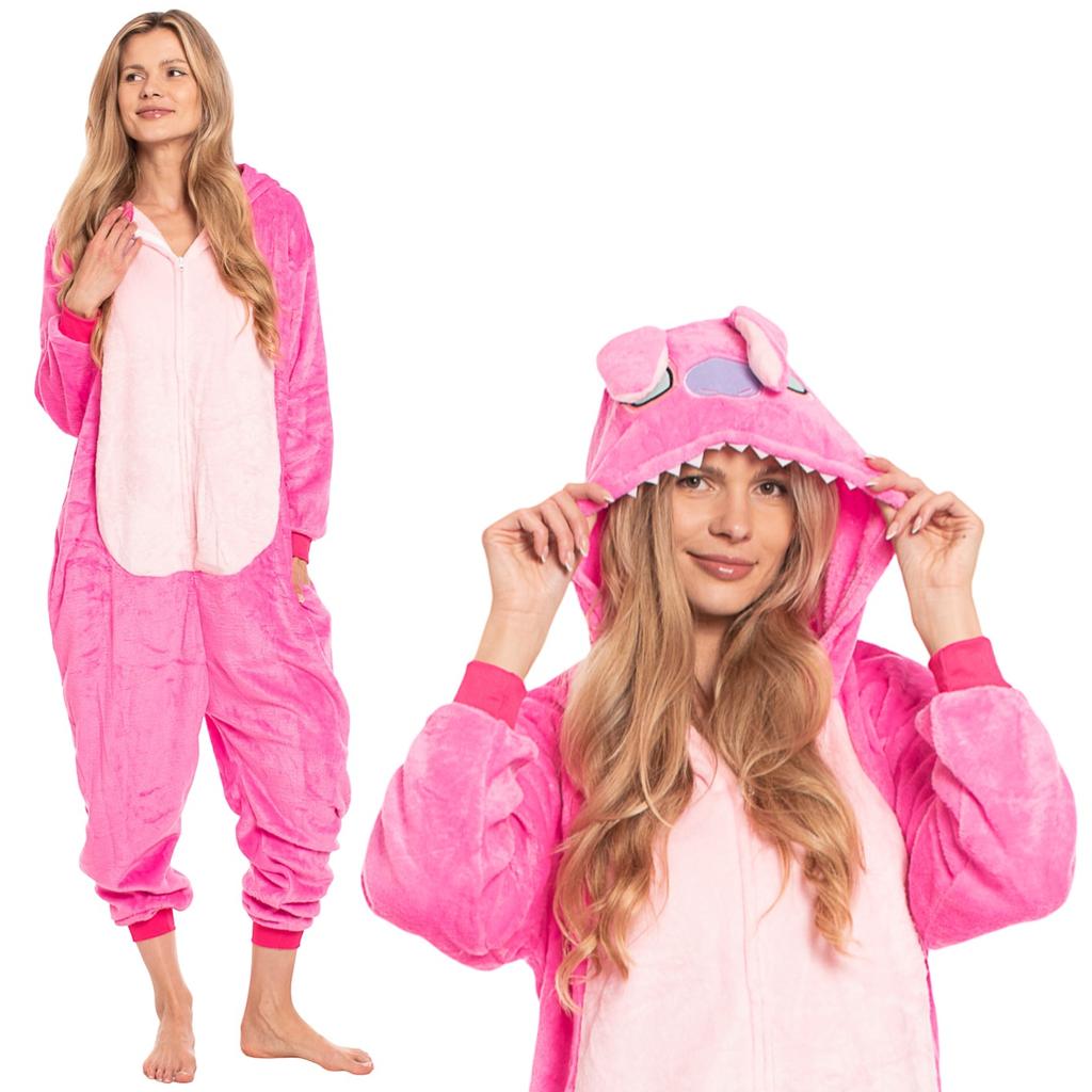 Piżama damska kombinezon kigurumi onesie kostium stich różowy 155-165 cm m