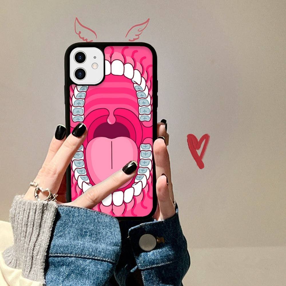 Dentist Tooth Pattern Phone Case Wireless Charging PC+TPU For IPhone 11 12 13 14 15 16 17 Pro Max Plus Case