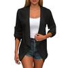 Women's Fashion Solid Color Casual Cardigan Long Sleeve Mid-Button Tops Coat