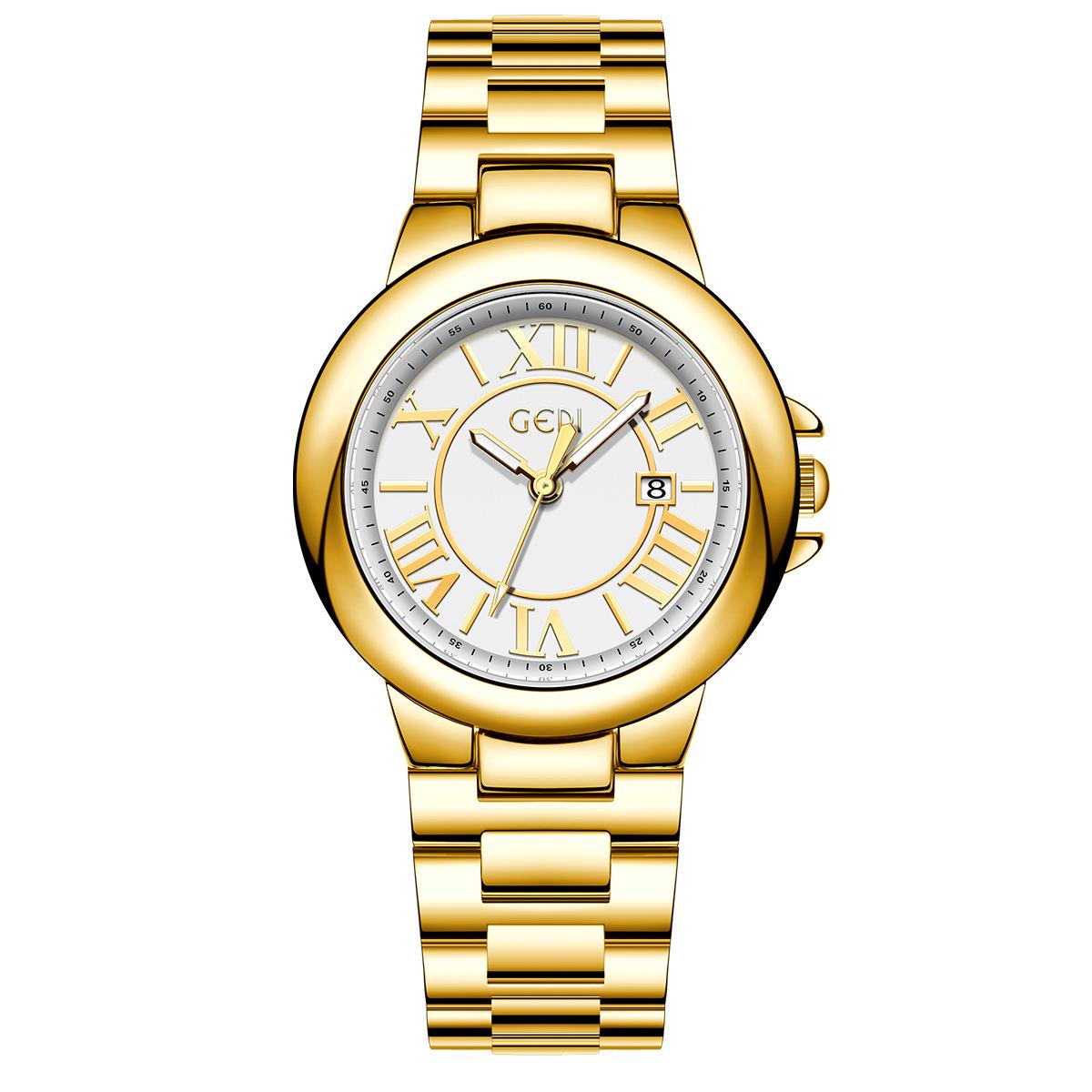 

Small Disc Vintage Roman Steel Strap Watch Women S Premium Sense Date Window Luxury Quartz Watch