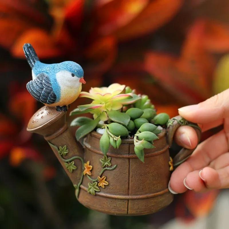 Cute Flower Pot Succulent Planters Bird Mini Succulent Plant Planter Garden Balcony Decor Flowerpot Desktop Flower Bonsai Pot