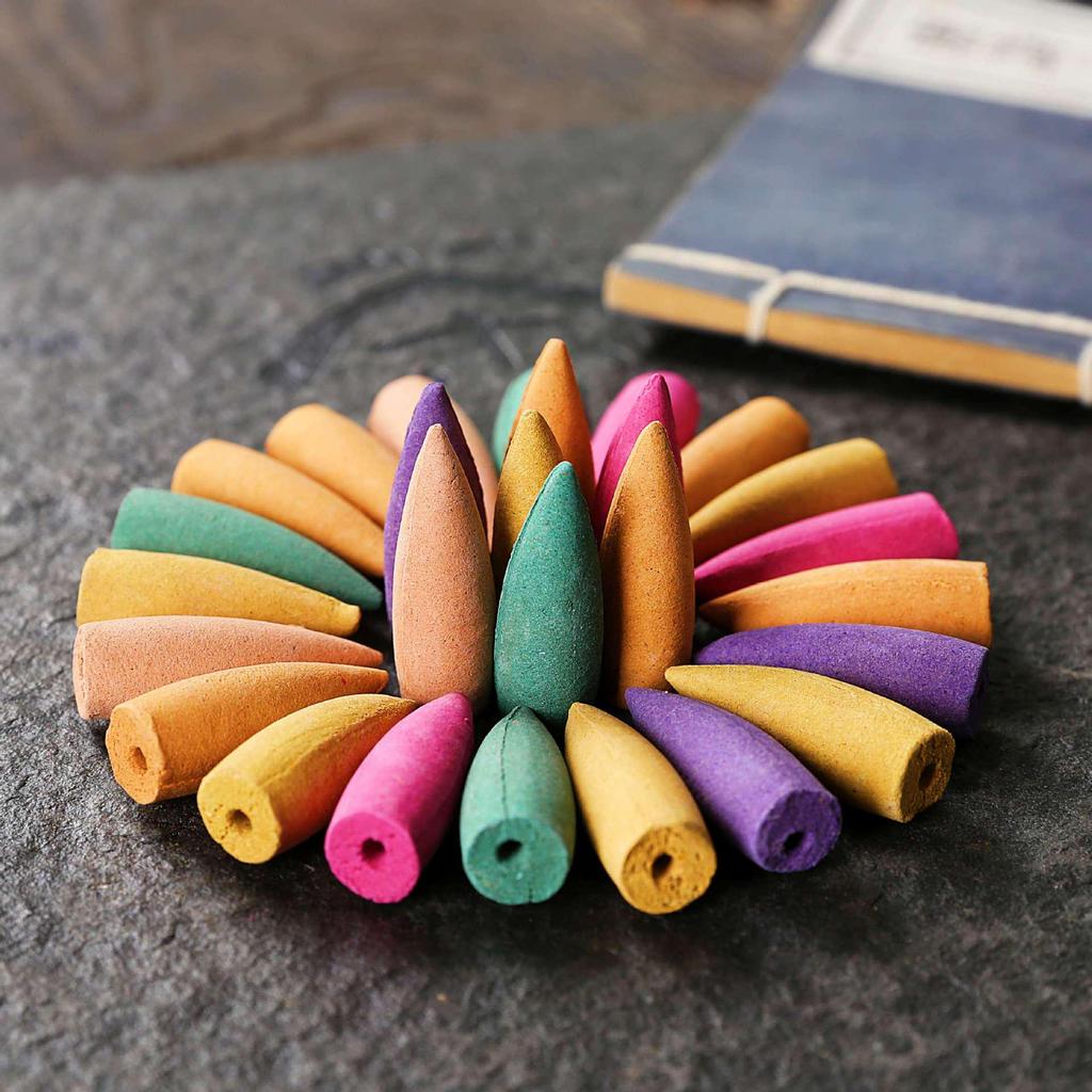 Backflow Incense Cones - Flowing Cloud Tower Aromatherapy with Sandalwood, Agarwood, and Floral Scents for Indoor Use.