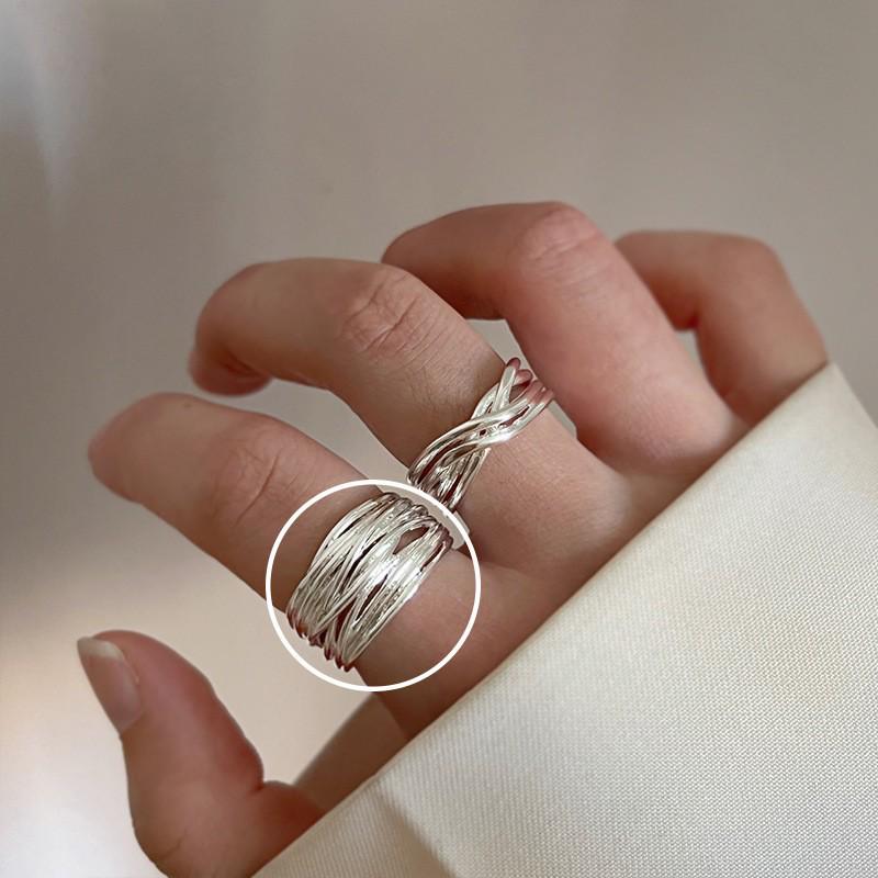 Korean Style Irregular 925 Sterling Silver Women's Versatile Ring, Non-Fading Niche Ins Design