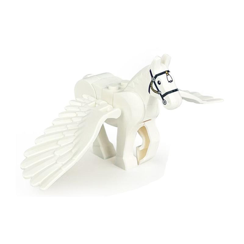 Blacks White Warhorse Magic Scene Pegasus Winas Building Horse Parts Scale Model Sets Block Bricks for Children Kids Children Kits