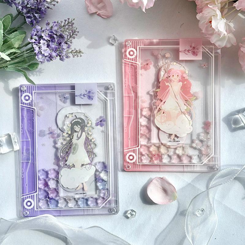 Floral Language Tape Series Acrylic Photo Frames for 3 Inch Anime Card Display Kpop Photocard Storage with Holder Wholesales New