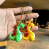 Cartoon Dinosaur Keychain Soft Plastic Three-dimensional Schoolbag Pendant Doll Keychain Backpack Pendant Street Stall Gift