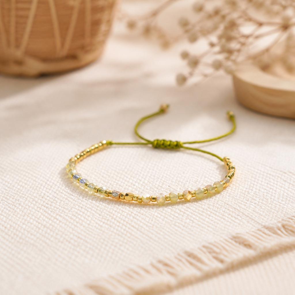 Multi-colored Beaded Light Luxury Hand-woven Hand Rope Female, Bohemian Vacation Glass Rice Bead Bracelet Tide