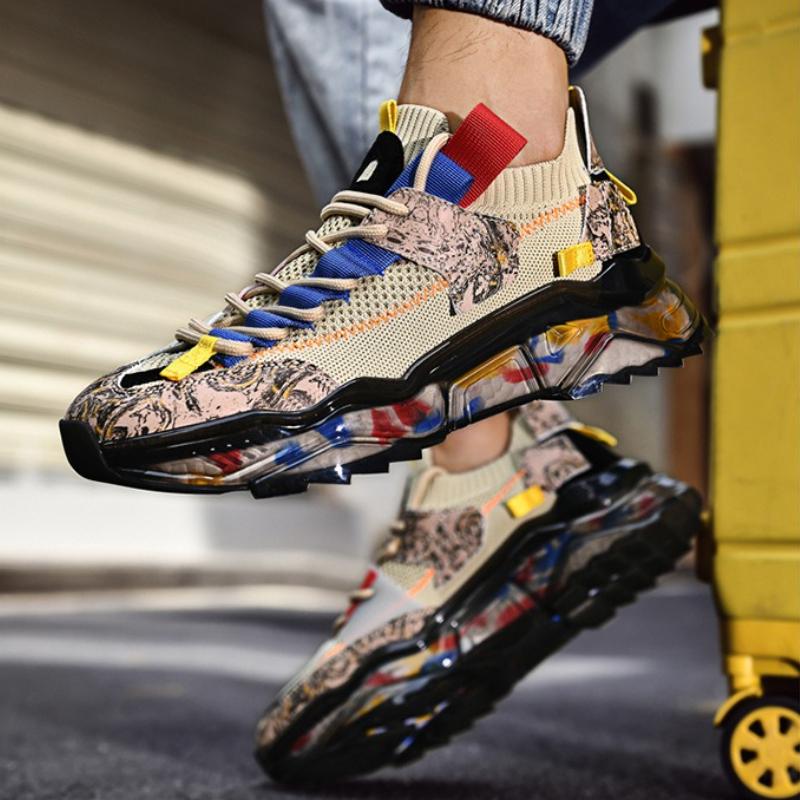 High Quality Men's Platform Sneakers Lightweight Breathable Large Size Running Shoes Comfortable Soft Sole Vulcanized Shoes 2025