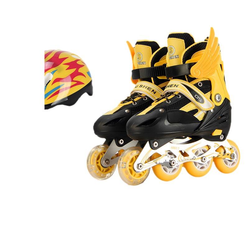 Patines de Ruedas Flash Ajustables de PU para Principiantes - Unisex, Zapatos de Patinaje en Línea para Niños