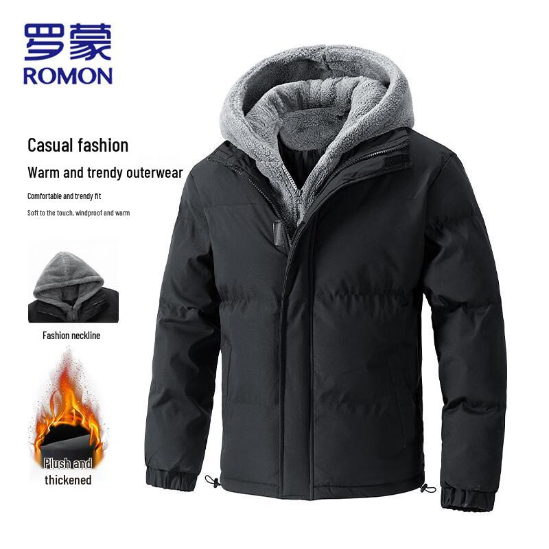 ROMON Men's Hooded Padded Jacket