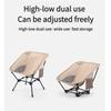 Foldable Moon Camping Chair Aluminum Lightweight Portable Quad Frame Beach Chair Ergonomic Backrest for Picnic Fishing Outdoor