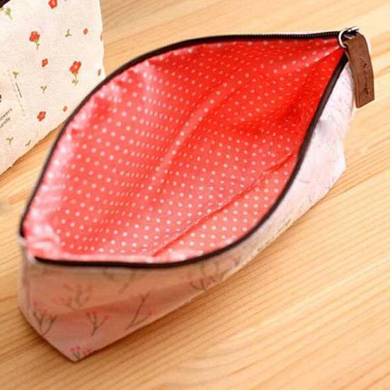 Přenosný barevný květinový vzor na zip Pouzdro na tužku sáček na tužky