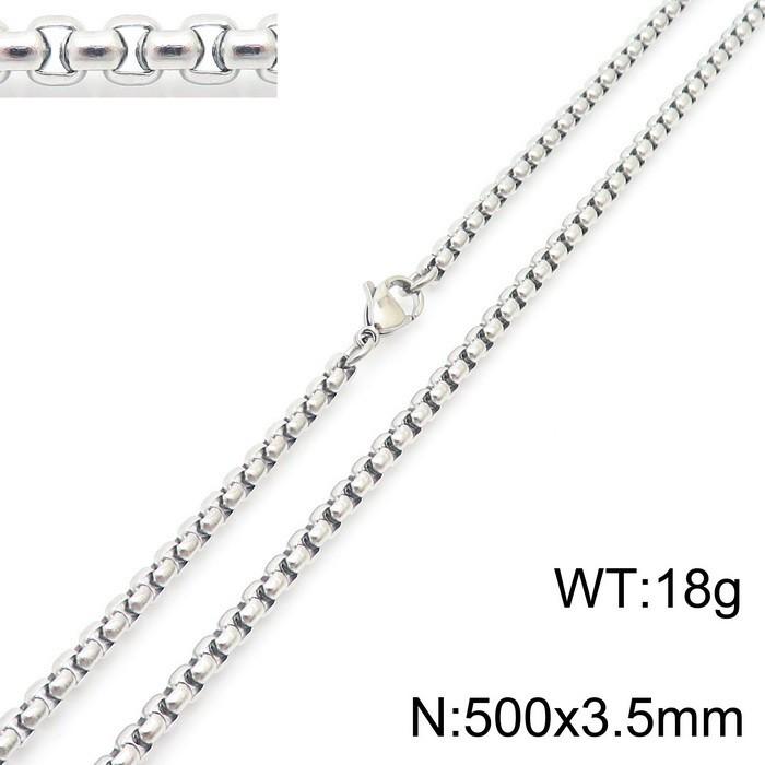 Square Pearl Stainless Steel Titanium Necklace for Men and Women