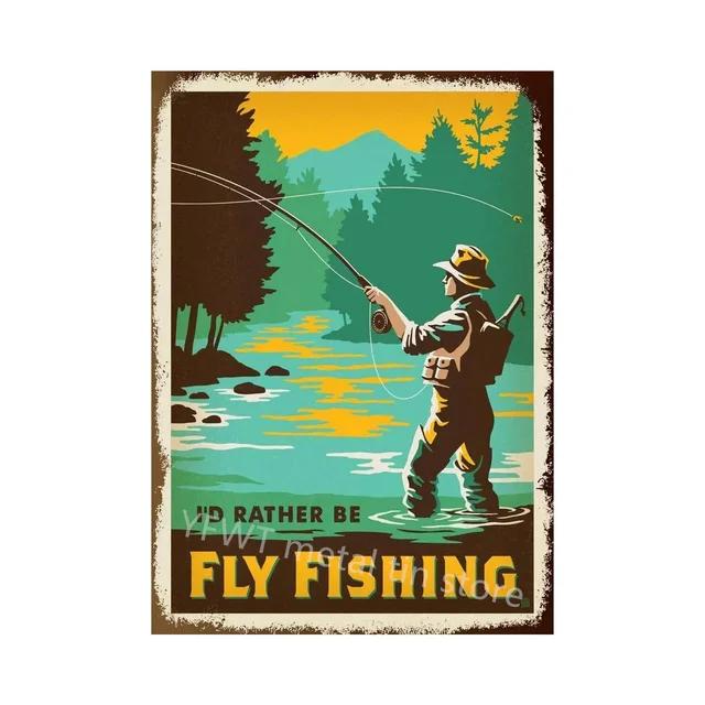 

Vintage Fishing Rules Metal Tin Sign Retro Wall Decor Plate for Farmhouse Cabin or Man Cave Rustic Fishing Poster Plaque an 20x30cm