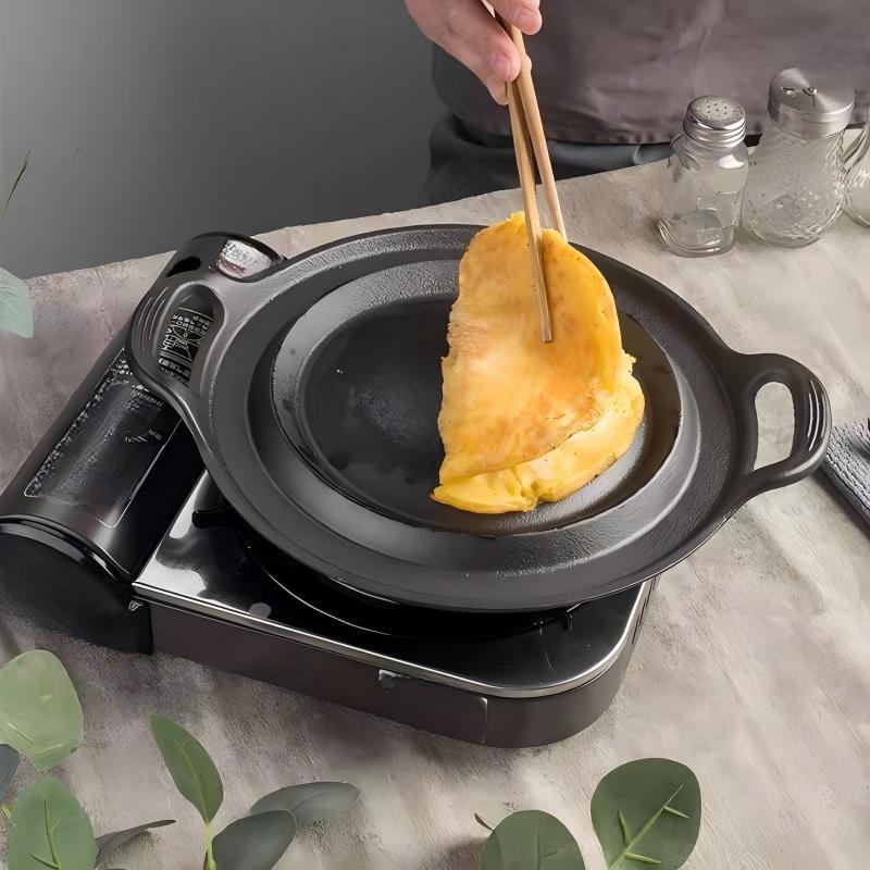 Wutuo Cast Iron Pancake & Crepe Griddle Set