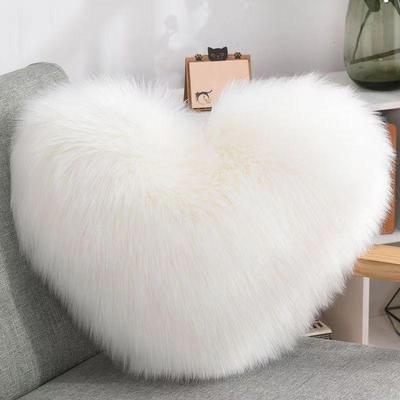 Heart-Shaped Plush Lumbar Support Cushion for Office & Sofa