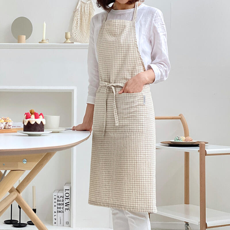 Comfy Natural Check Apron