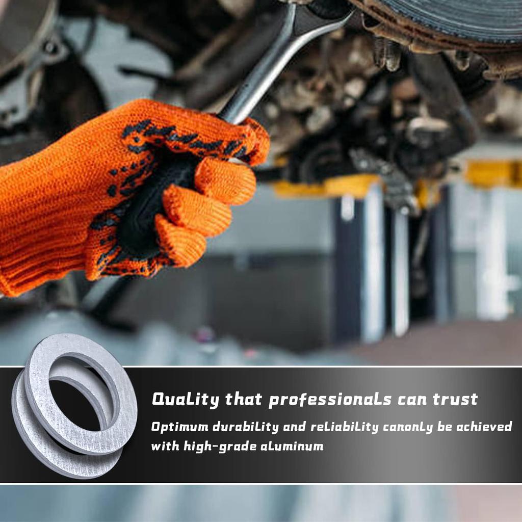 20 PCS Oil Drain Plug Gasket Washer Crush Seal Silver – 14mm Replacement for Honda - OEM 94109-14000 Fits Most Popular Models 1973-2022