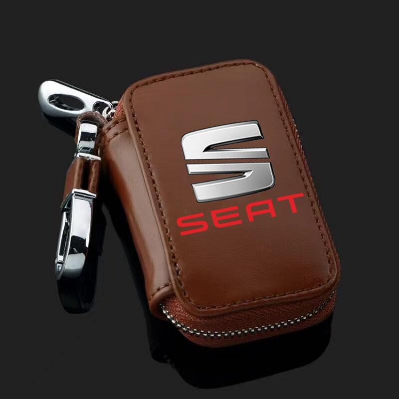 Cydf9 Car Key Wallet Housekeeper Key Case Mini Card Bag For Seat Leon 5f Ibiza 6l 6j Leon 1p Cushion Altea Xl Leon Mk Car Accessories