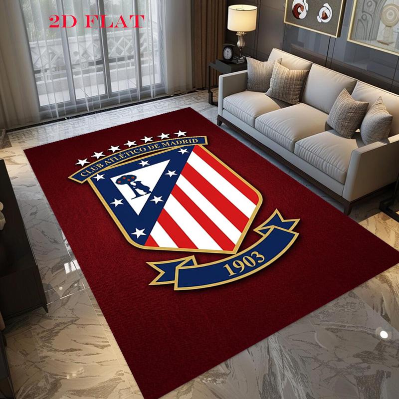 Atltico Madrid Team Crest Logo Carpet Suitable For All Seasons Living Room And Bedroom Mats Bathroom Mat Dormitory Decoration Room