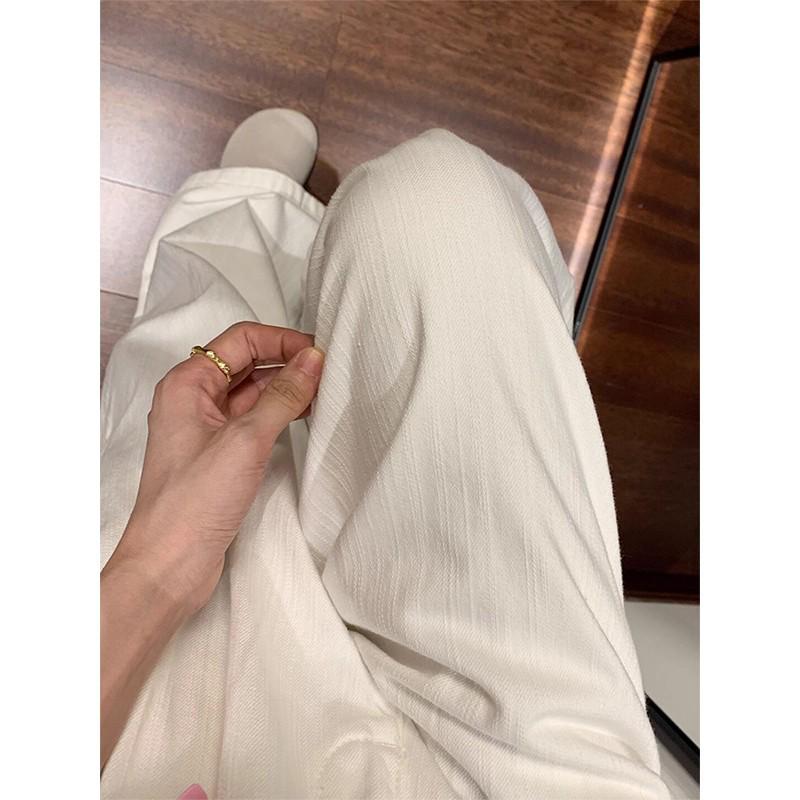 High-Waisted White Wide-Leg Pants - Plus Size, Slimming, Pear-Shaped Fit, Casual Autumn 2025